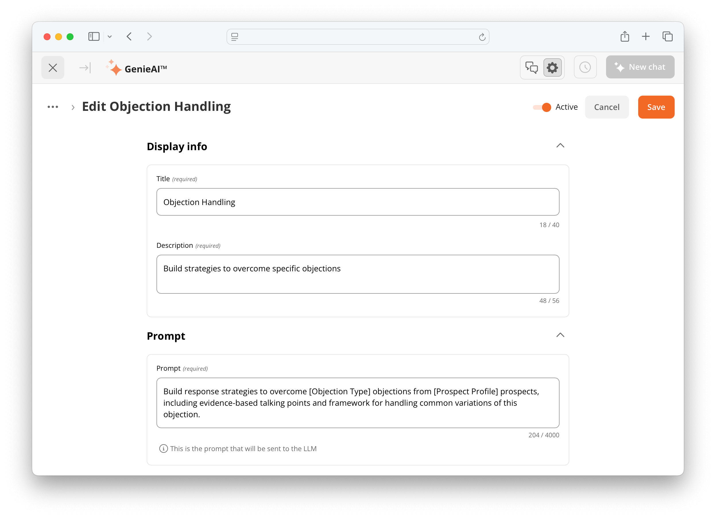 Screenshot 4: Edit custom suggestion form showing three collapsible sections