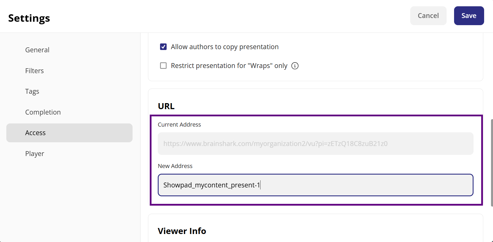 Change the URL of a presentation.png