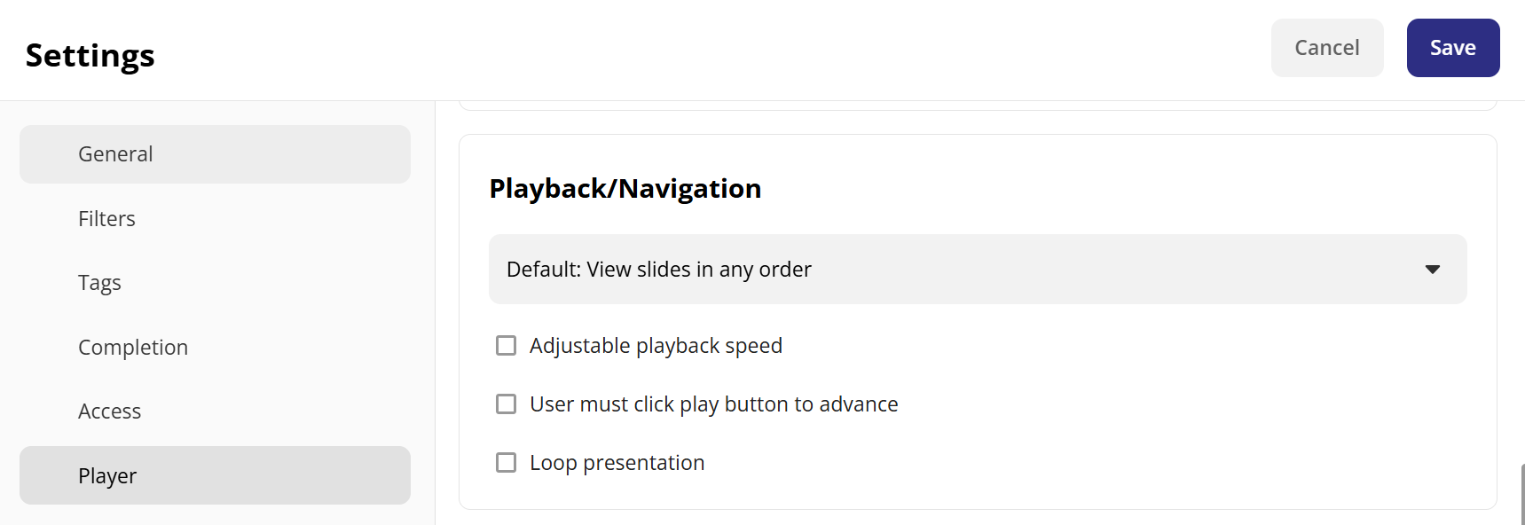 Set playback and navigation rules for a presentation.png